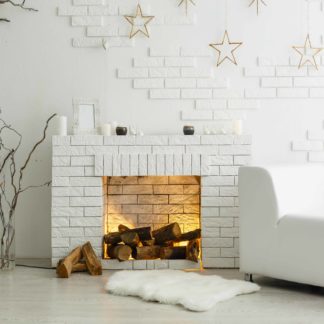 C38 White Christmas Fireplace