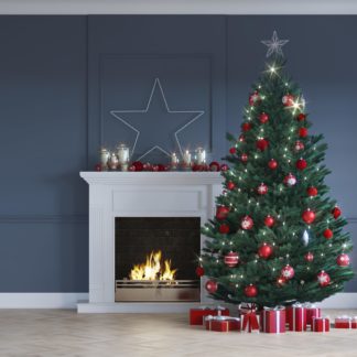 C39 Blue Christmas Fireplace