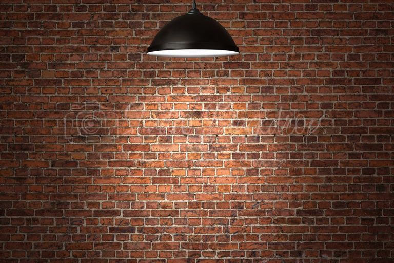 WAL07 Red Brick Wall with Hanging Light