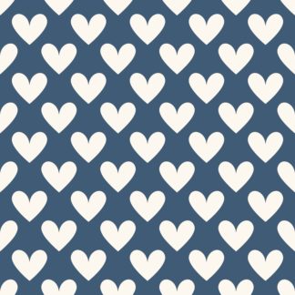HEART18 White Hearts on Blue