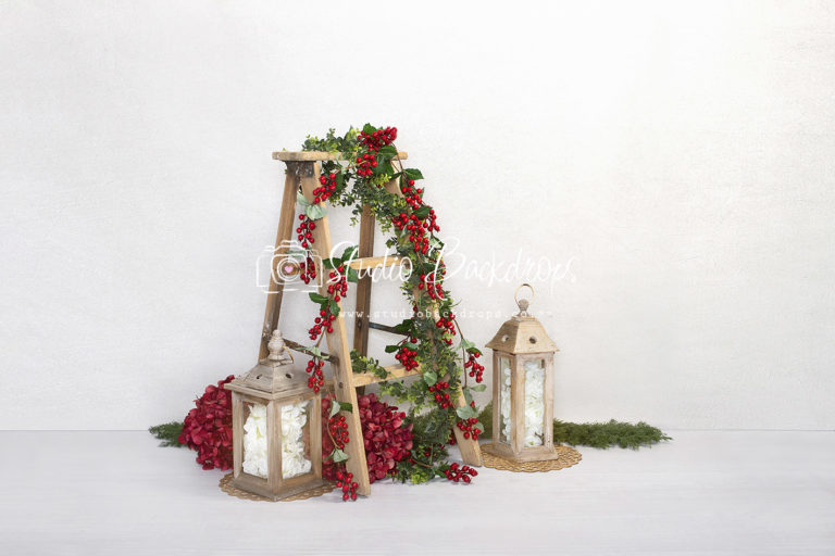 Set 15 Single Red Berry Ladder with Red Flowers