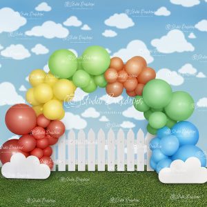 PRESCHO34 Rainbow Balloon Arch