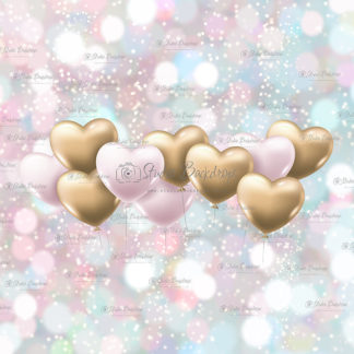 HEART52 Pink and Gold Heart balloons