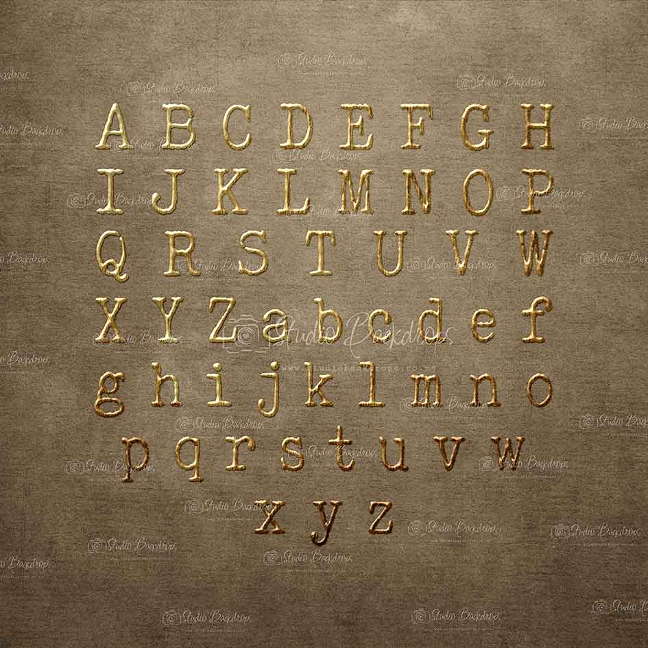 SCHO51 Gold Typewriter Alphabet – Studio Backdrops