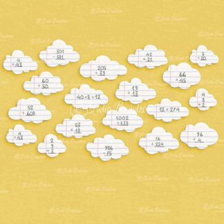 SCHO55 Yellow Paper Math Clouds