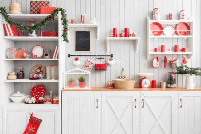 C122 Red Christmas Kitchen