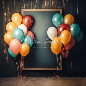 PRESCHO43 Blackboard and Balloons