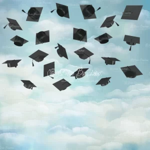 SCHO64 Falling Graduation Hats